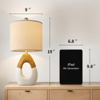 Boho Beige Bedside Lamp - View 2
