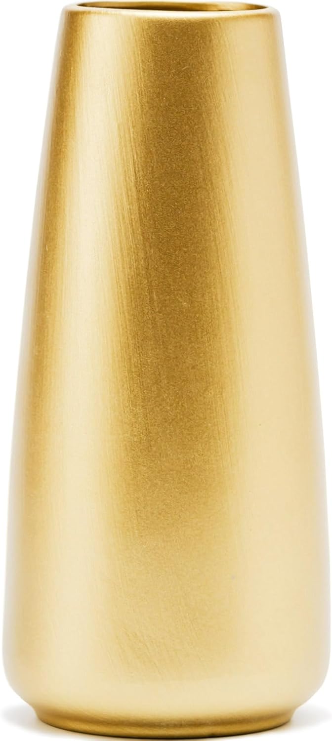 Boho Beige Flower Vase — Light Gold