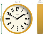 Round Mid-Century Black Wall Clock — 8" - View 3