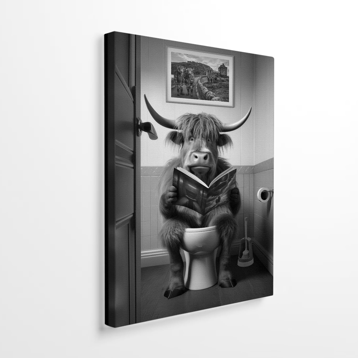 Black Canvas Wall Art — 10" — cattle18