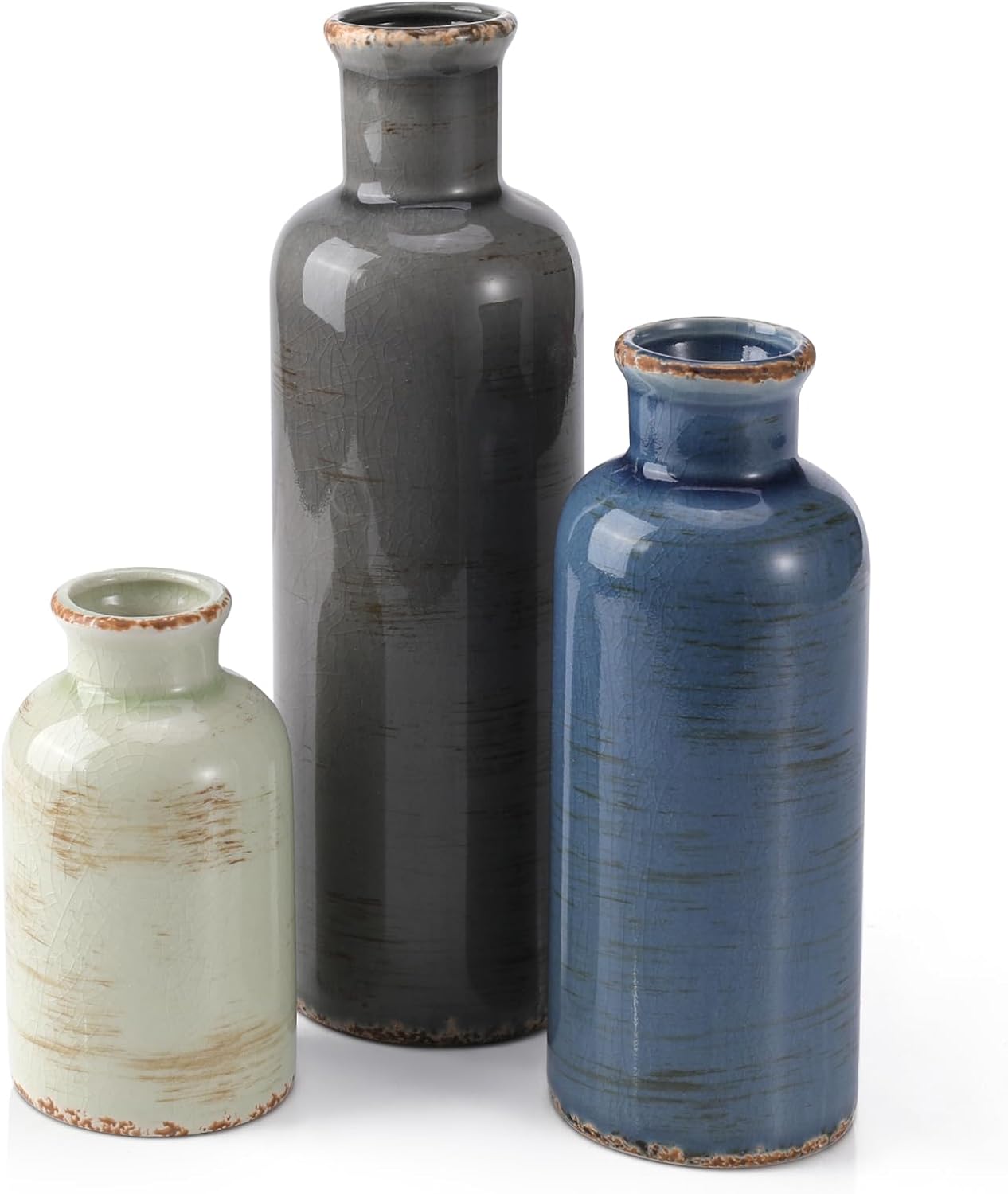 Boho Beige Flower Vase — Set of 3 — Multicolor - 104bl