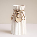 Farmhouse Black Flower Vase — 6.3" — White