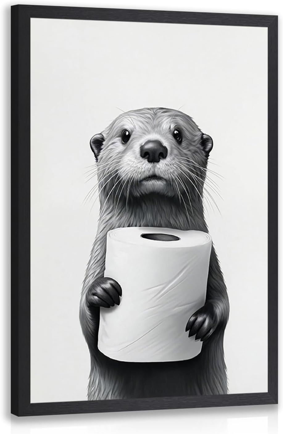 Framed Modern Black Wall Decor — 16" — Raccoon