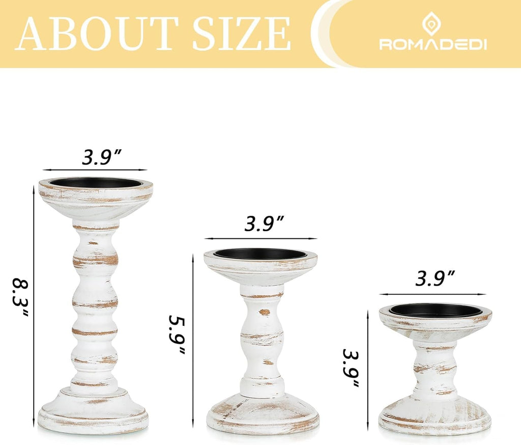 Farmhouse Brown Pillar Candle — 3.9" - View 3