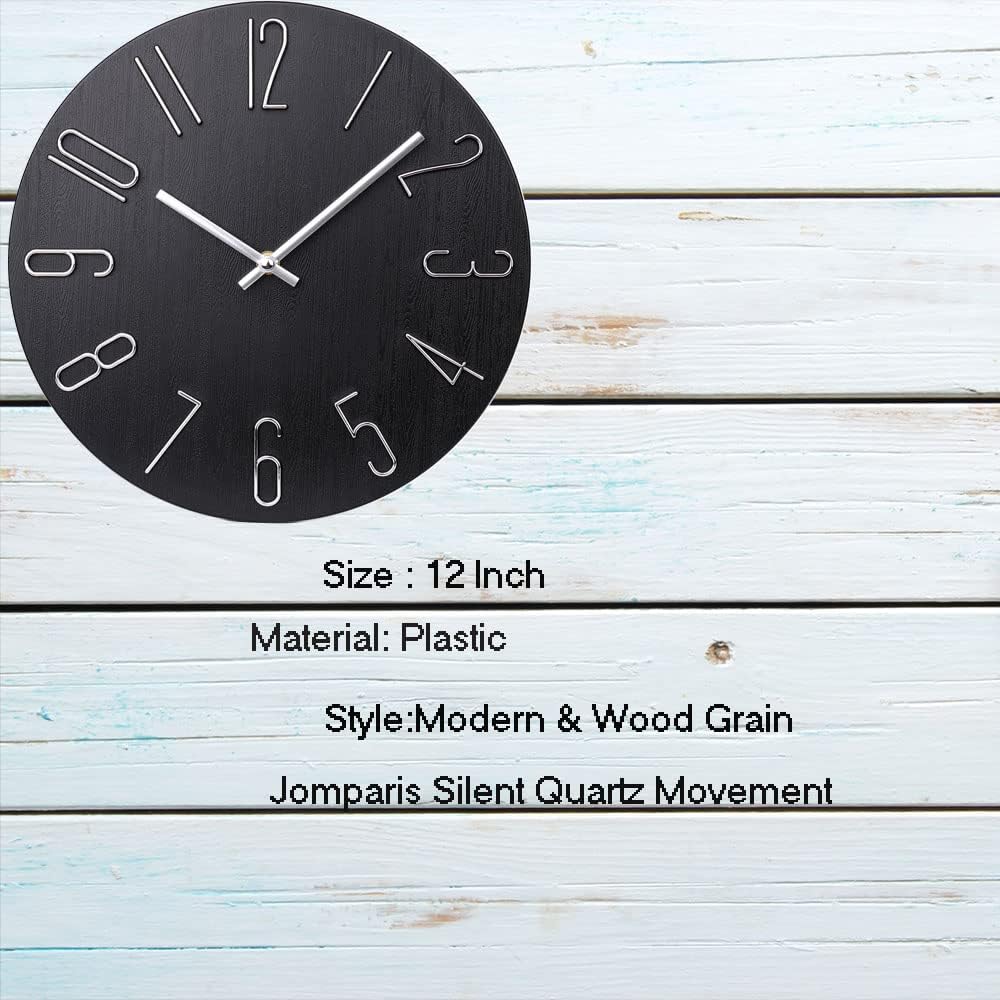 Modern Wood Wall Clock — 12" - View 4