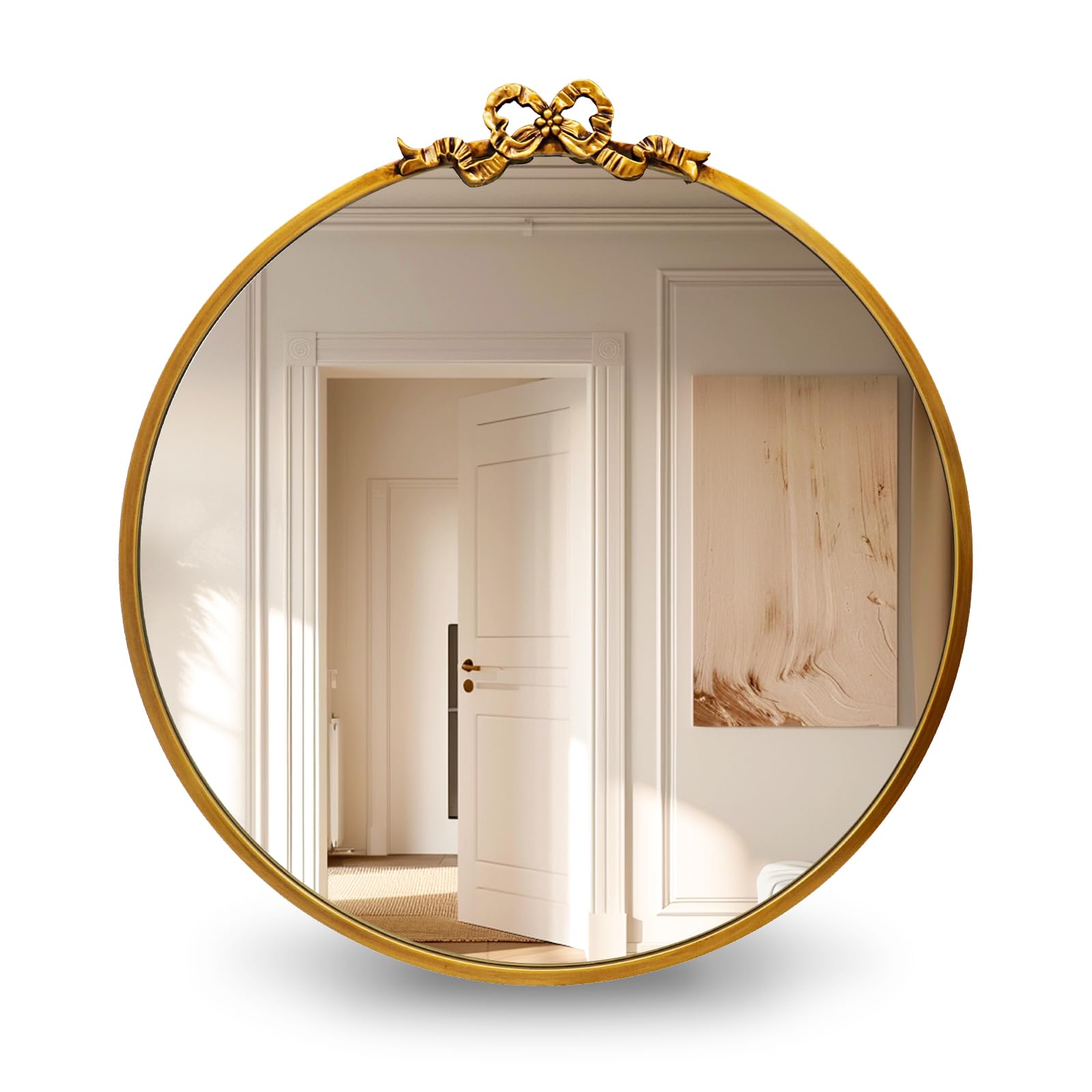 Round Luxe Metal Vanity Mirror — 23.6"