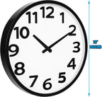 Battery Operated Black Wall Clock — 16" - View 2