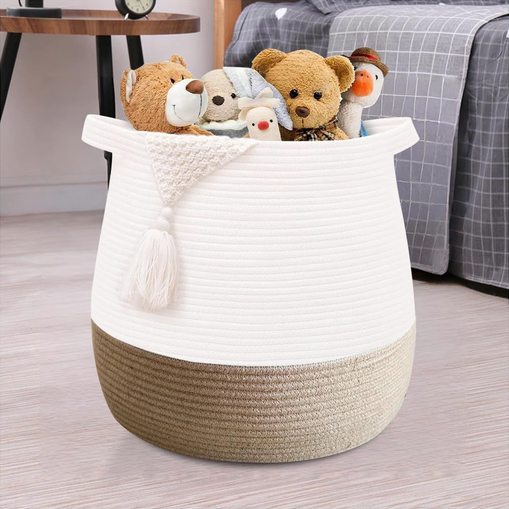 Round Boho Brown Throw Pillow — 17.7" — jute