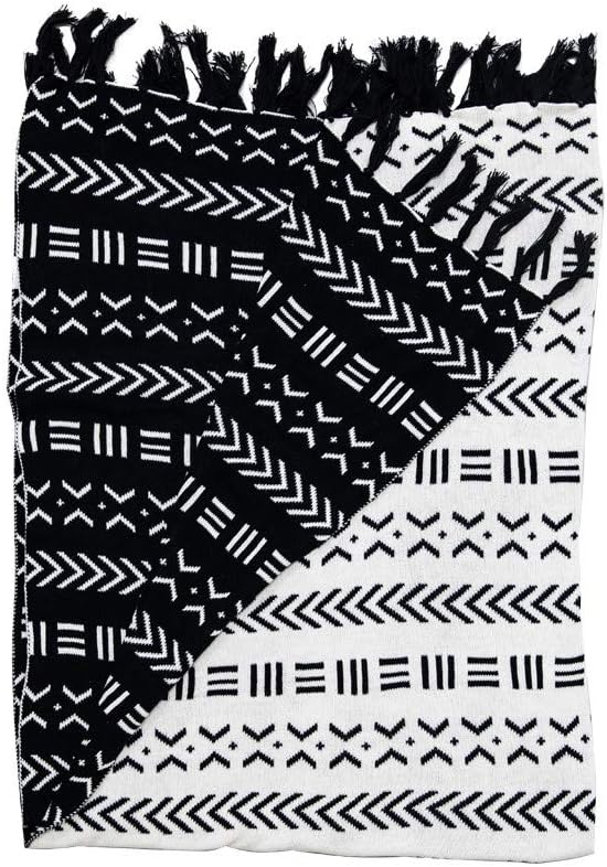 Knit Boho Fabric Throw Pillow — 60" — Pattern a