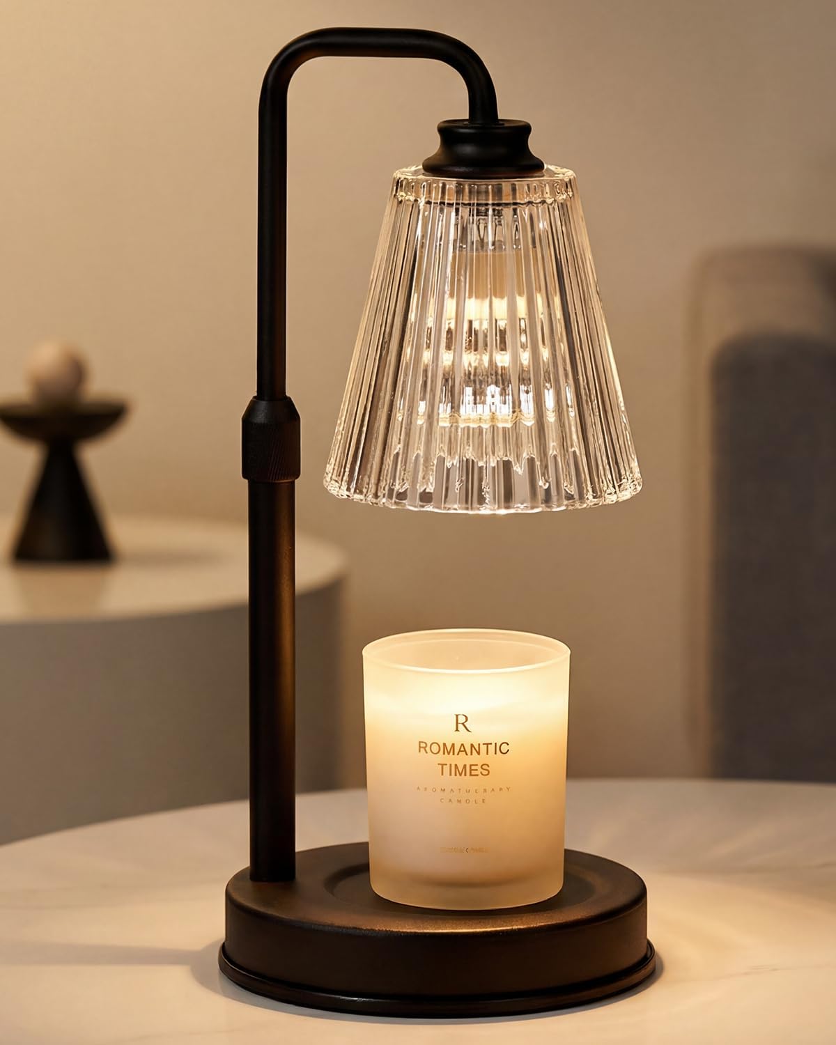 Dimmable Black Table Lamp — Crystal Stripe-black