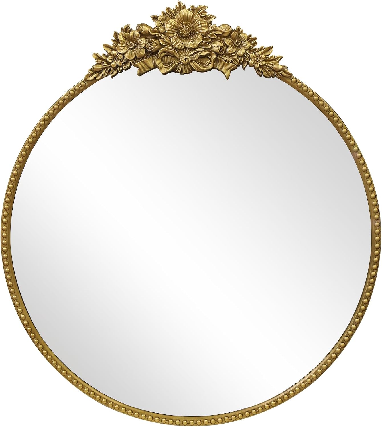Round Luxe Black Wall Mirror — 28" — 28"L x 28"W