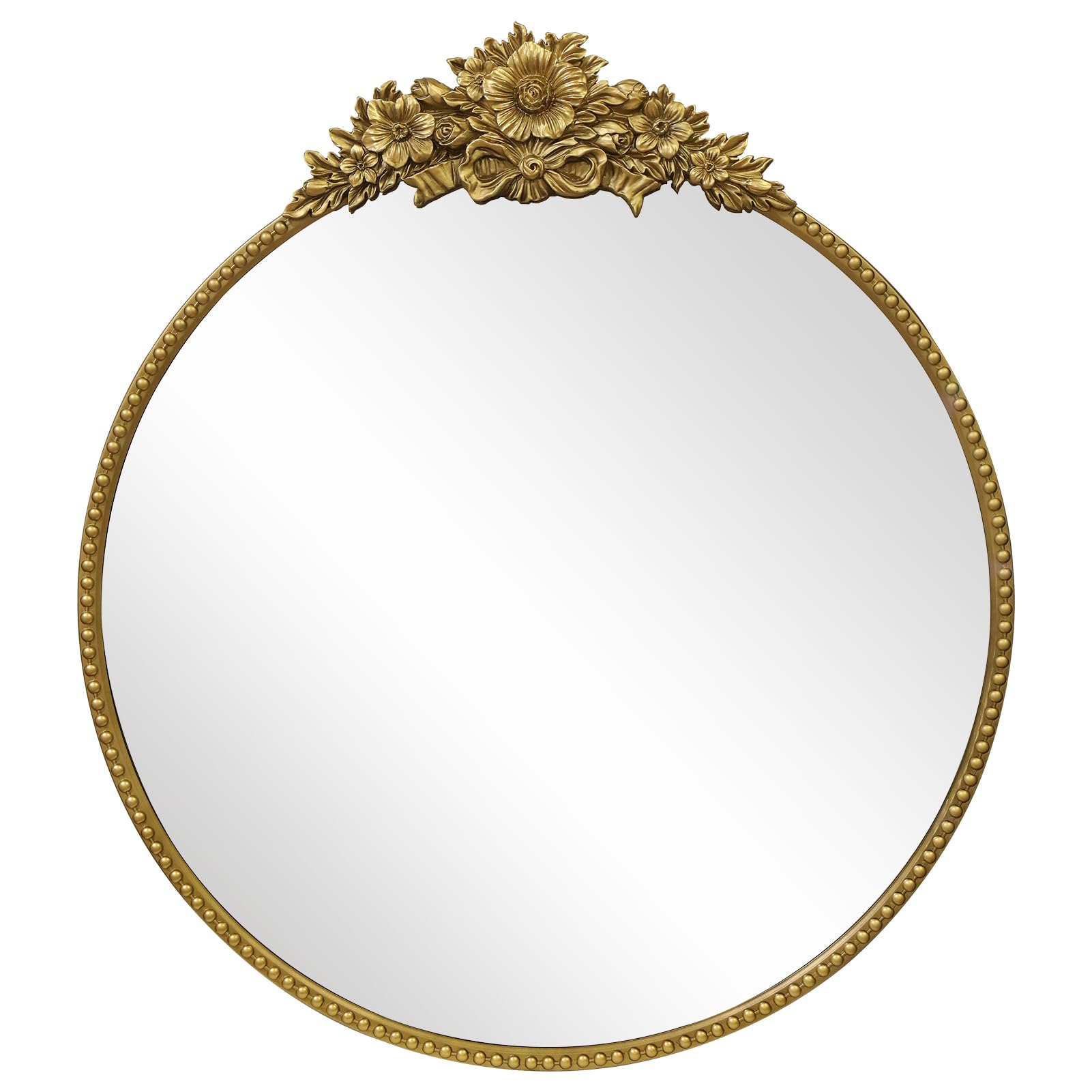 Round Luxe Black Wall Mirror — 28"