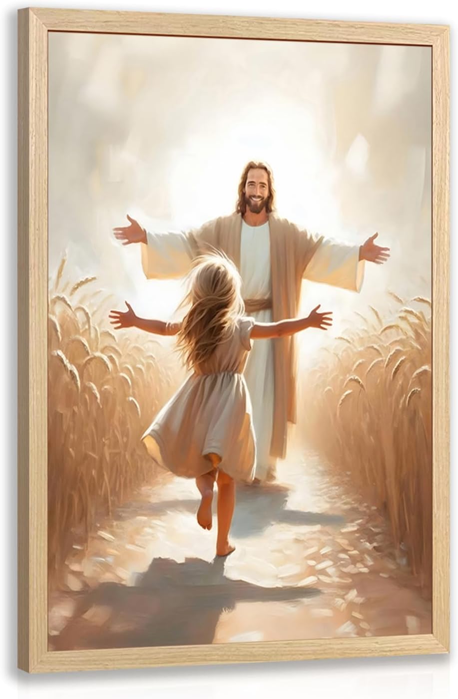 Framed Metal Wall Decor — 16" — JesusGirl(Wood)