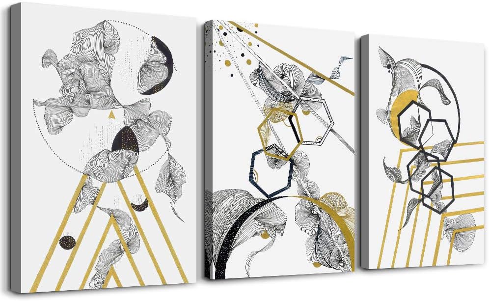 Boho Black Canvas Wall Art — 16" — 12x16inches*3pcs