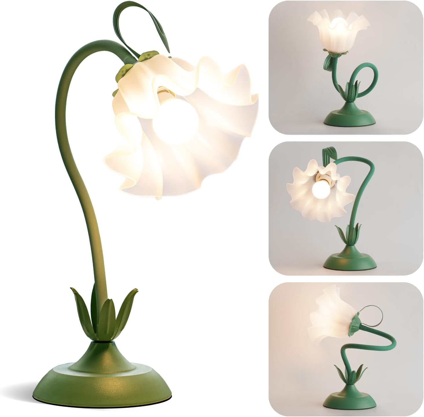 Vintage Blue Table Lamp — Green