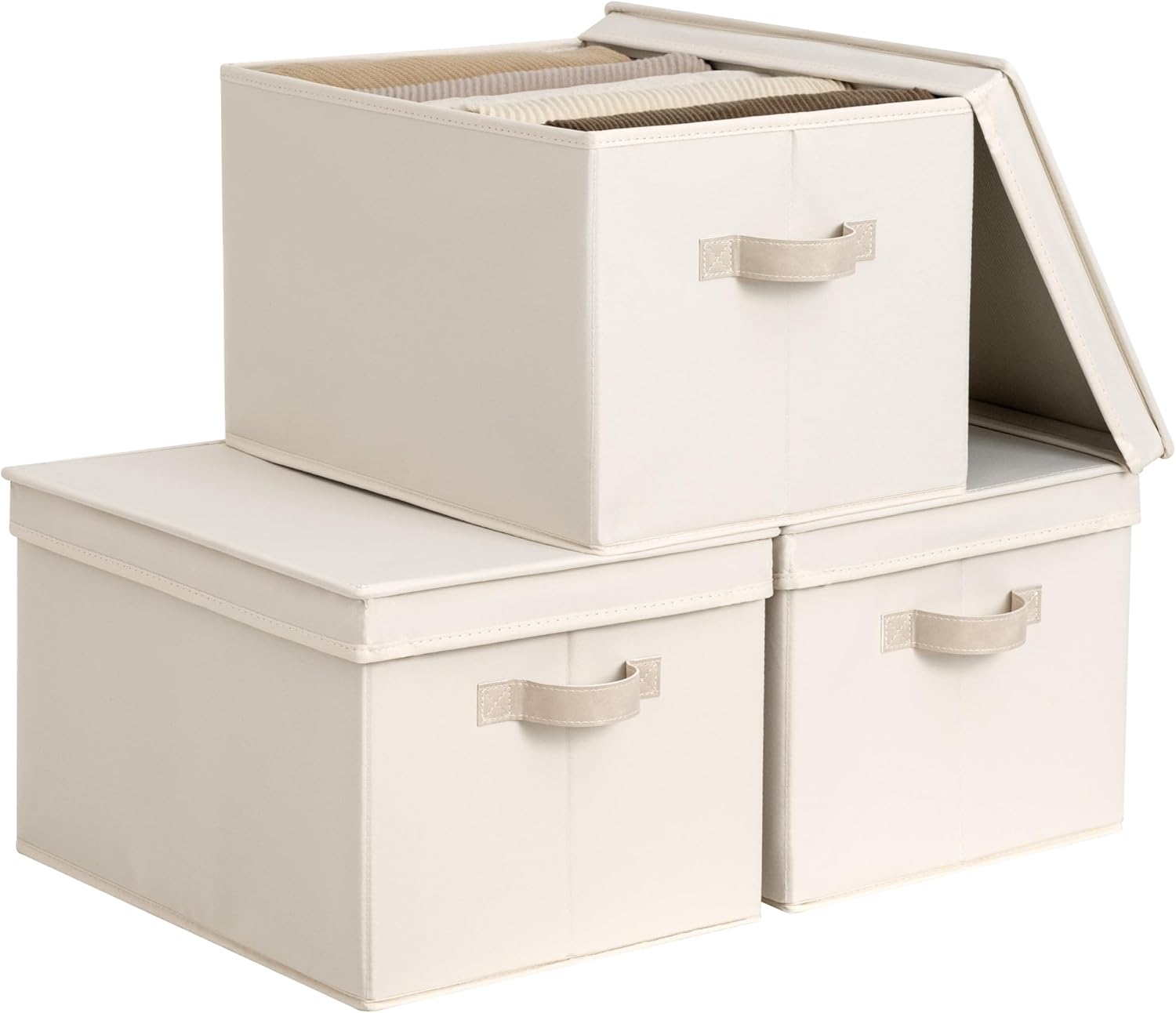 Beige Storage Bin — Beige(Cotton Linen)