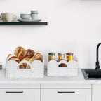 Handwoven Boho White Storage Basket - View 5