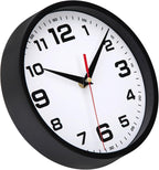 Battery Operated Modern Black Wall Clock — 8" - View 8