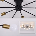 Farmhouse Black Chandelier — 10-Light - View 8
