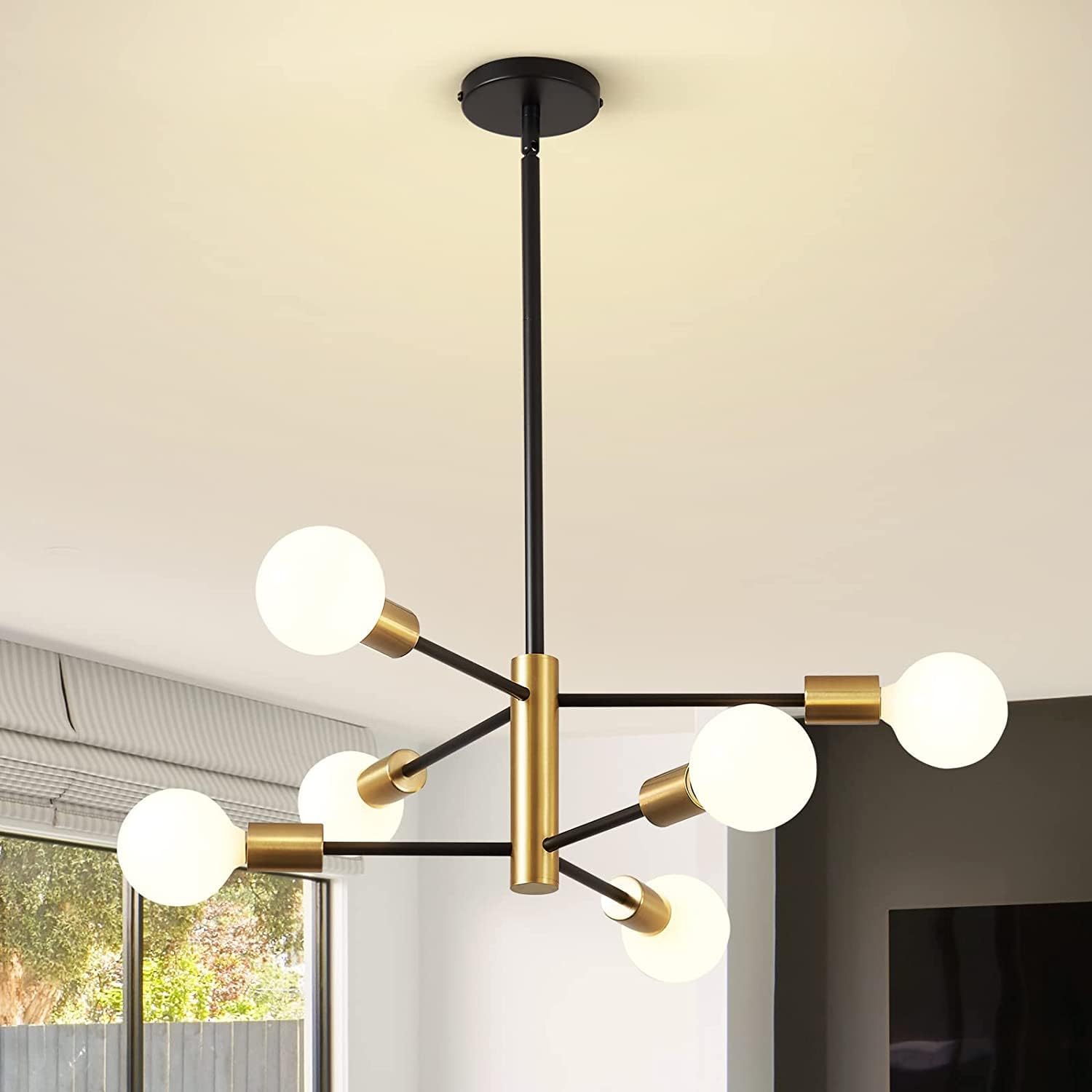 Adjustable Farmhouse Metal Chandelier — 8-Light — 6-light