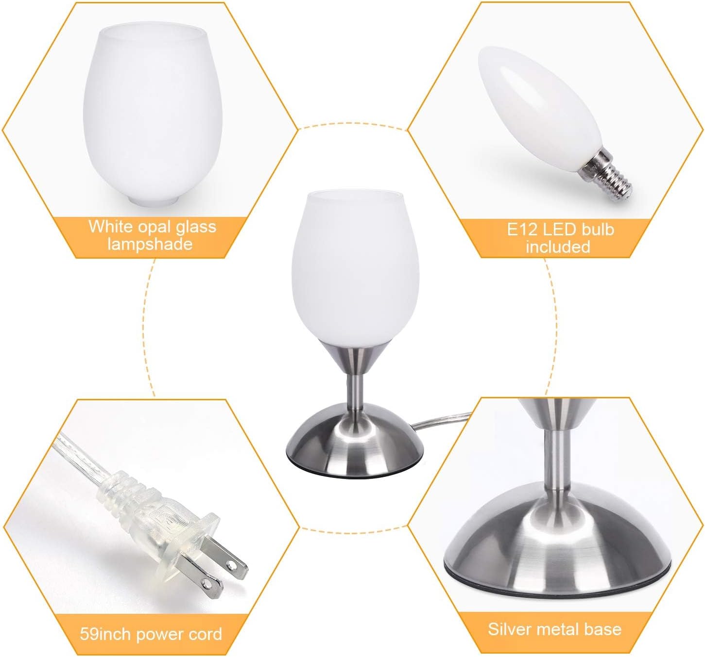 Dimmable Black Bedside Lamp - View 7