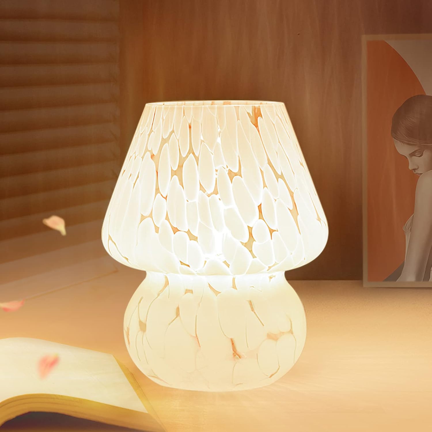 Dimmable Black Bedside Lamp — white-1pack