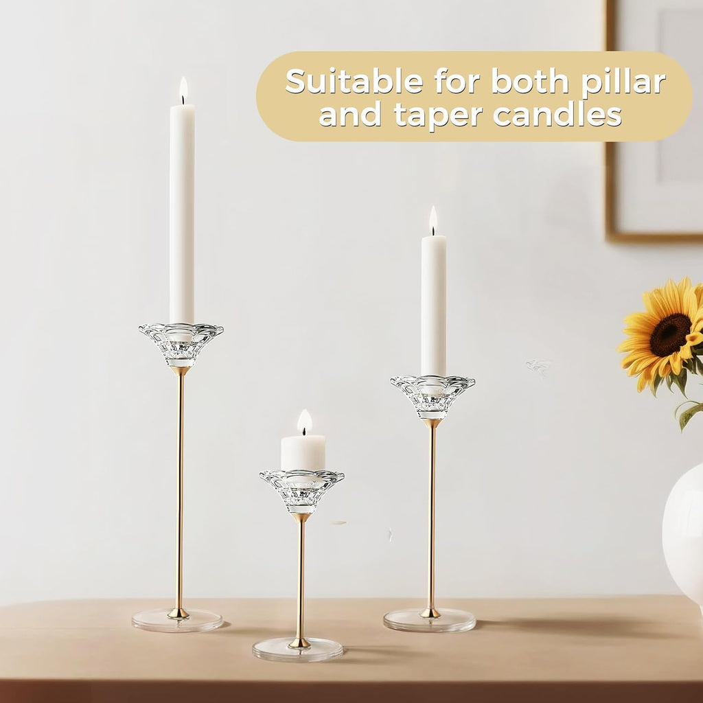 Luxe Glass Pillar Candle — Set of 3 - View 5