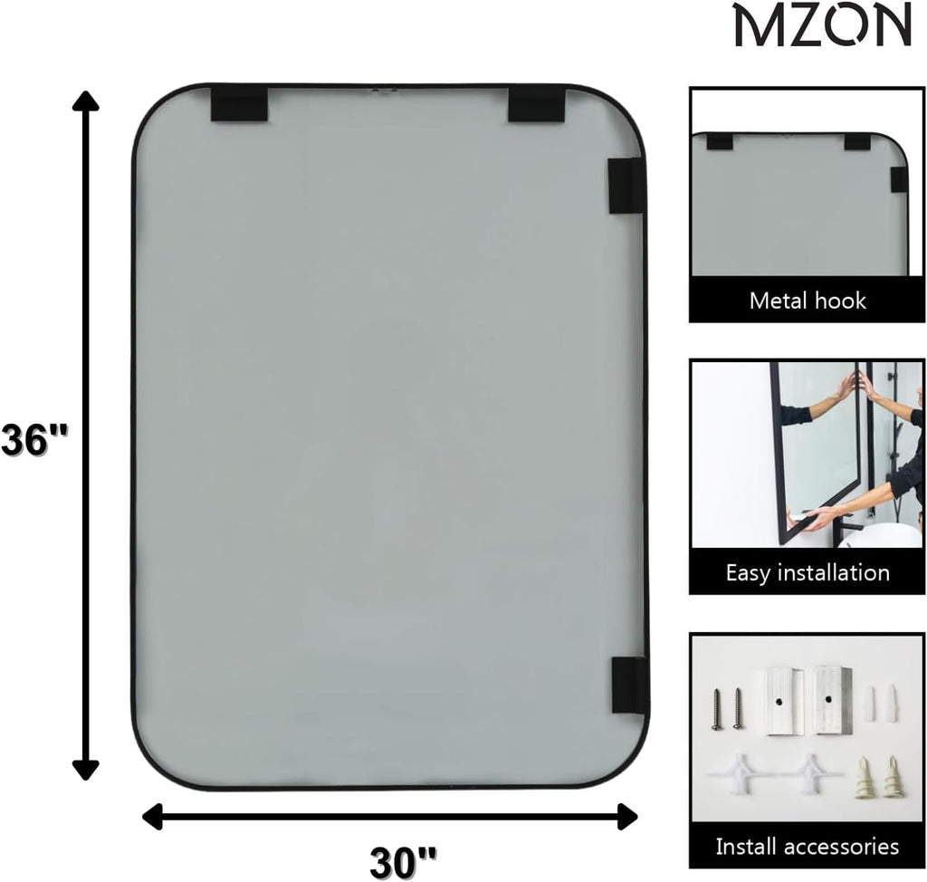 Luxe Black Wall Mirror — 36" - View 4