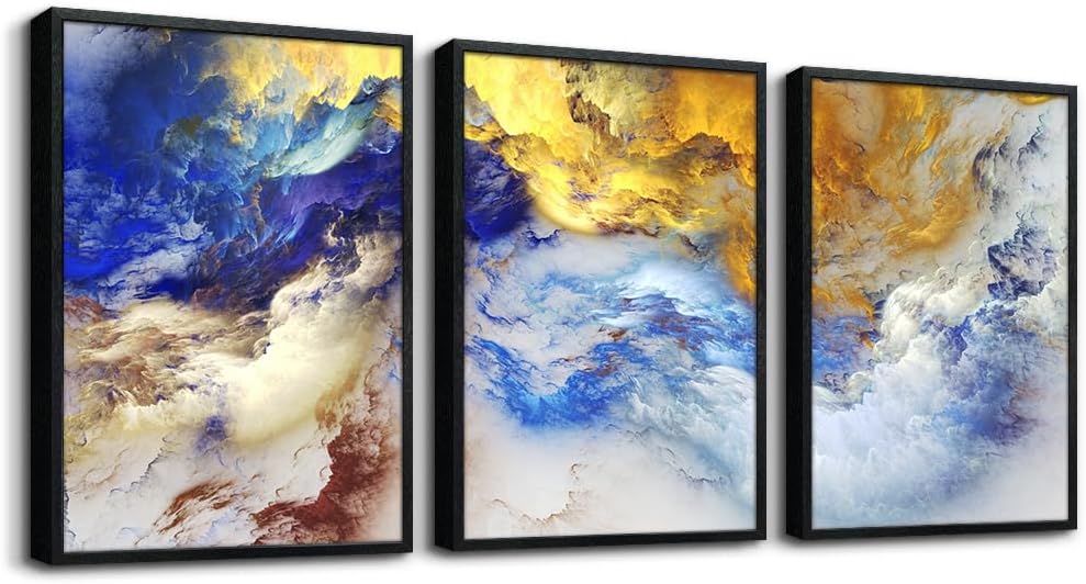 Framed Modern Beige Wall Art — 12" — 12x16 inches