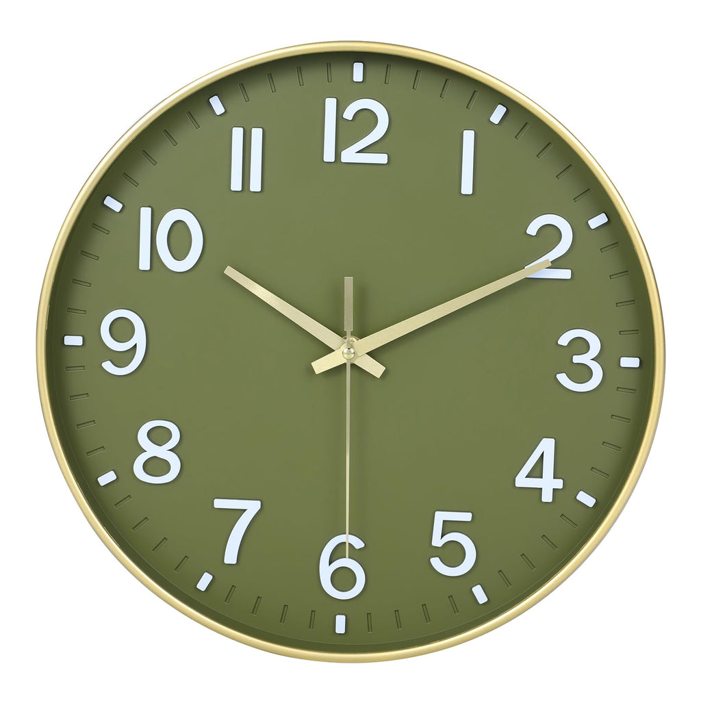 Battery Operated Luxe Black Wall Clock — 8"