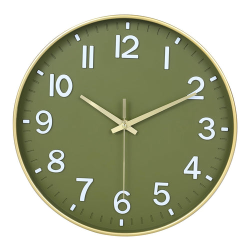 Battery Operated Luxe Black Wall Clock — 8"