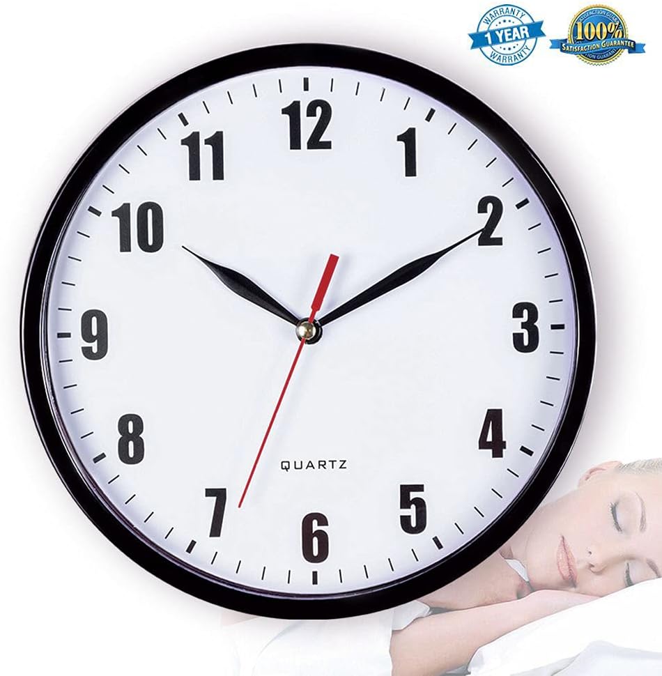 Black Wall Clock — 8" - View 2