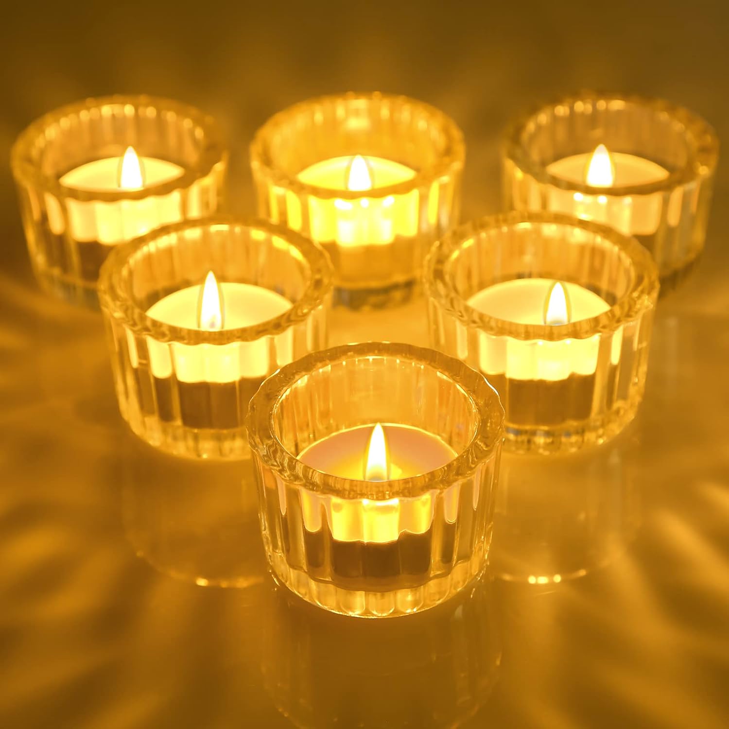 Round Luxe Gold Candle — Set of 24 - View 7