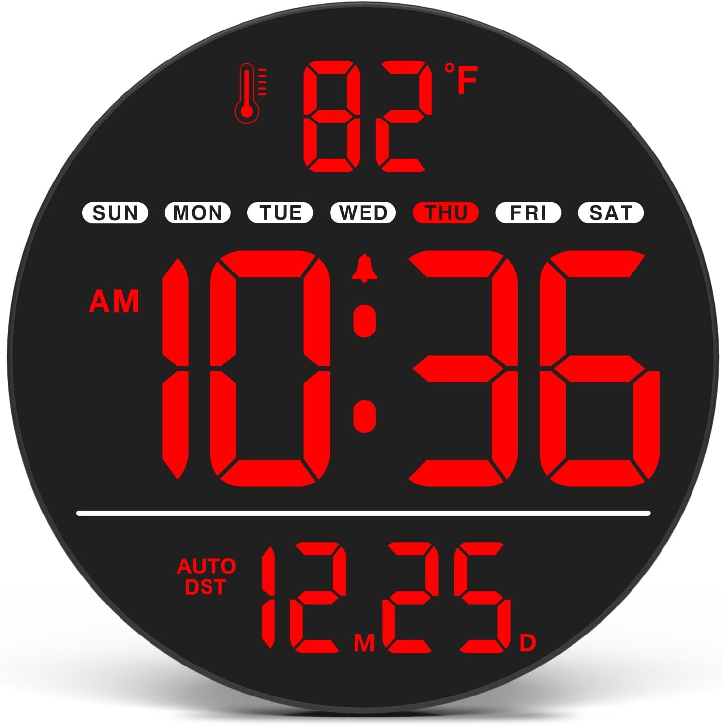 Blue Wall Clock — Red