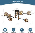 Vintage Farmhouse Black Chandelier — 6-Light - View 2