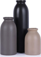 Farmhouse Beige Decorative Vase — Set of 3 — Neutral