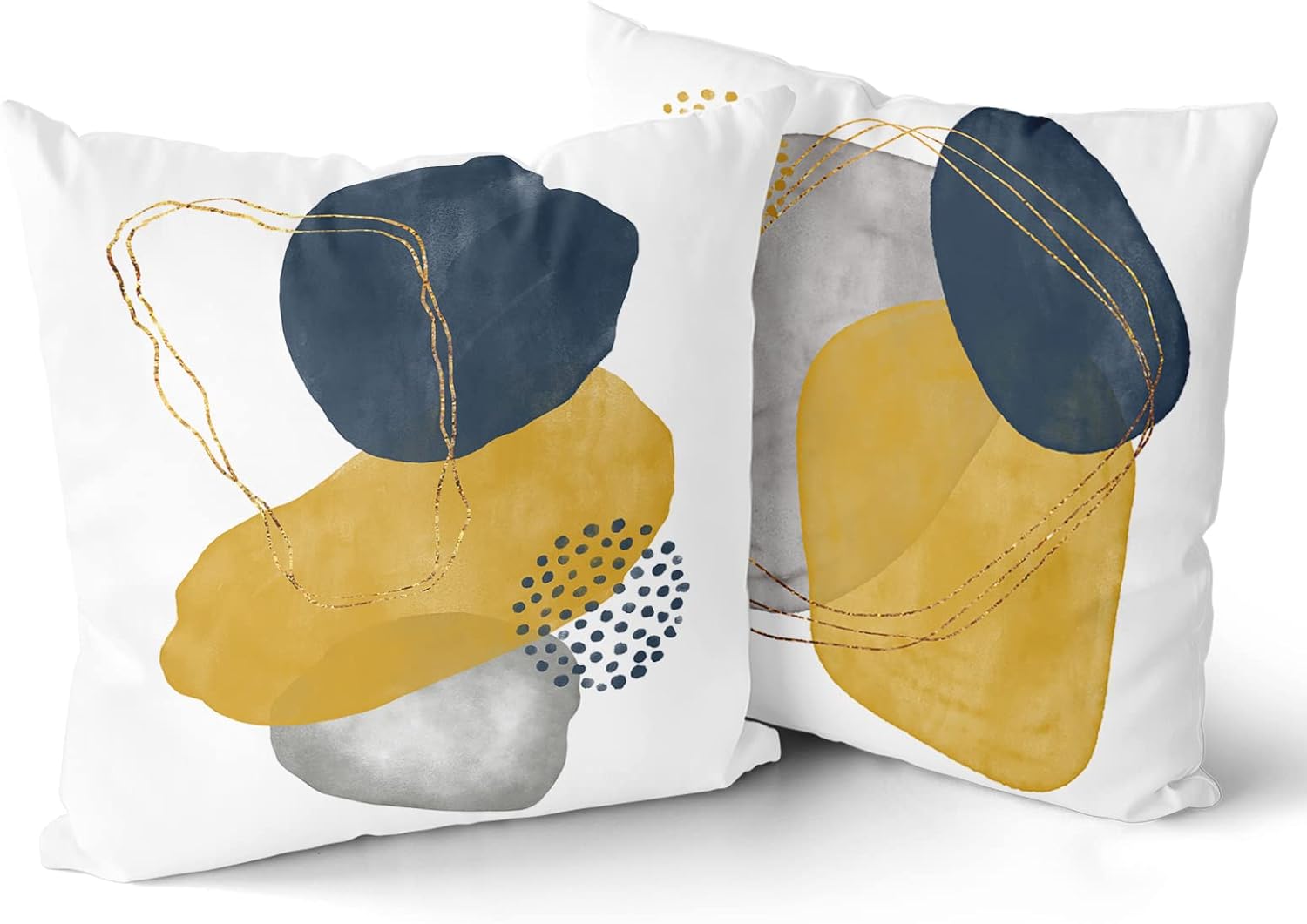 Boho Green Throw Pillow Cover — 18" — Geo Yellow2