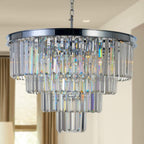 Luxe Black Chandelier — 18" — Chrome