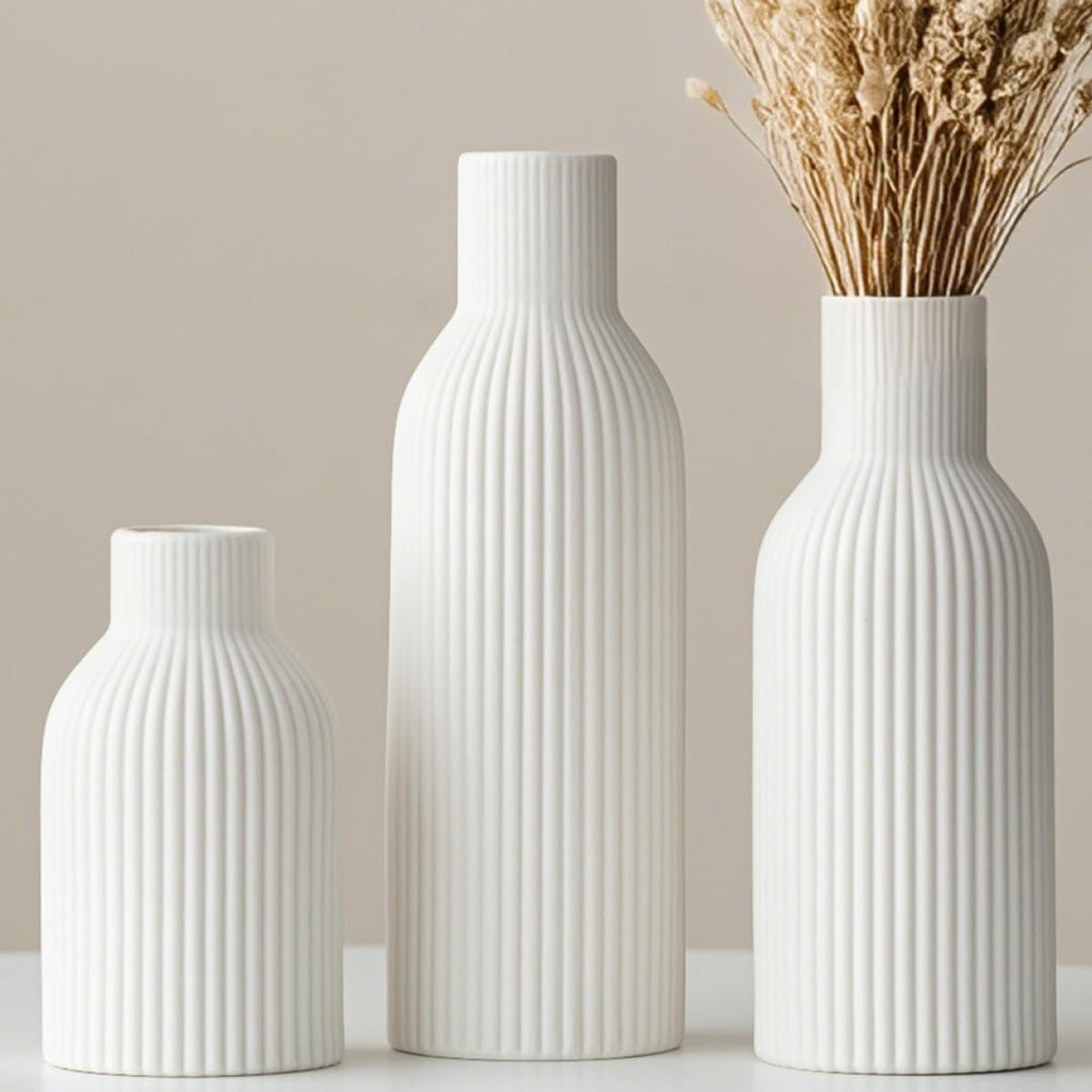 Modern Beige Decorative Vase — Set of 3