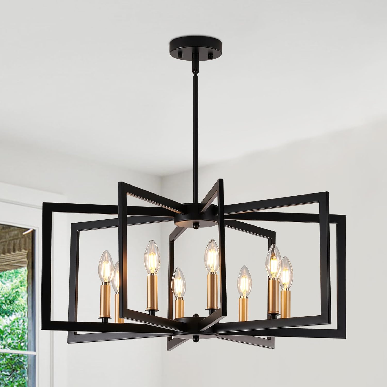 Farmhouse Black Chandelier — 6-Light — Multicolor