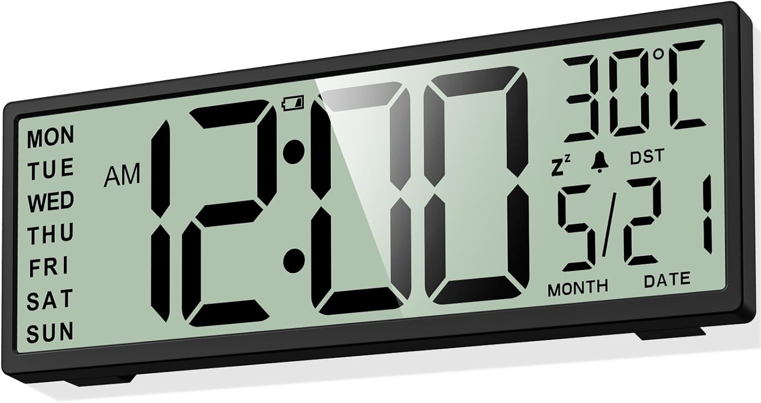 Battery Operated Wall Clock — 14.5" — PH-09 Black