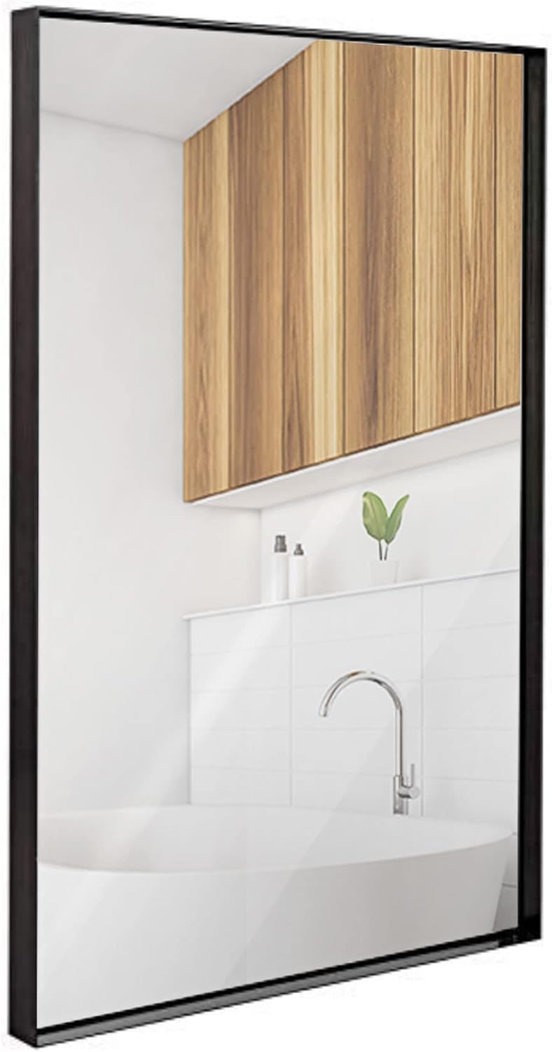 Rectangular Black Wall Mirror — 2" — 24" x 36" Squared