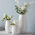 Modern Black Flower Vase — Set of 3 — White