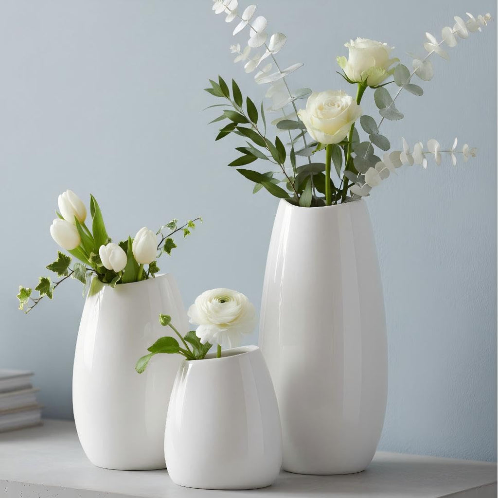 Modern Black Flower Vase — Set of 3