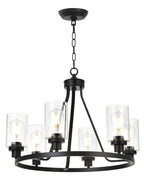Farmhouse Black Chandelier — 6-Light