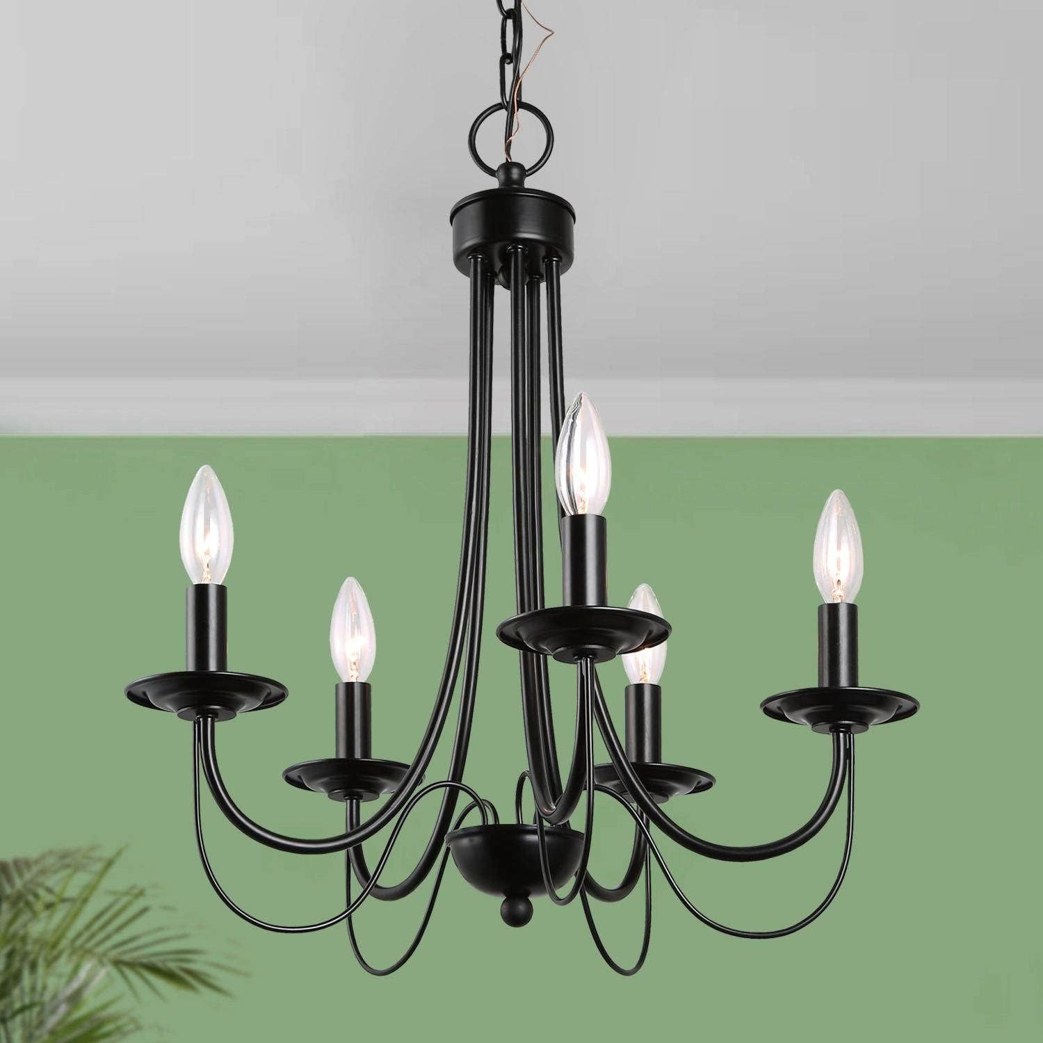 Adjustable Farmhouse Metal Chandelier — 9-Light — Small