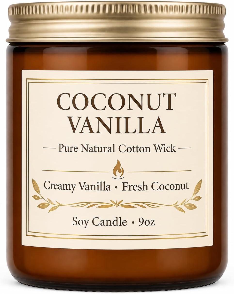 Soy Wax Orange Scented Candle — Set of 4 — 1 Pack Coconut Vanilla Candle