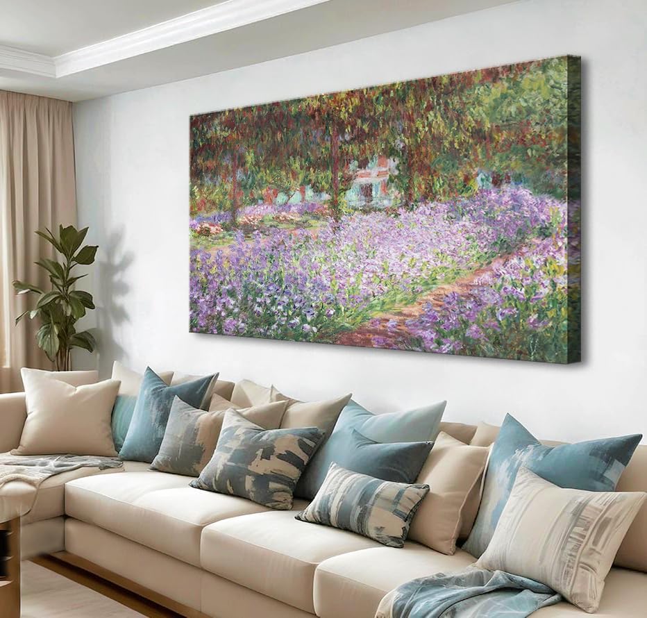 Framed Blue Wall Art — 12" — 48"L x 32"W