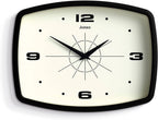 Rectangular Mid-Century Black Wall Clock — 10" — Black