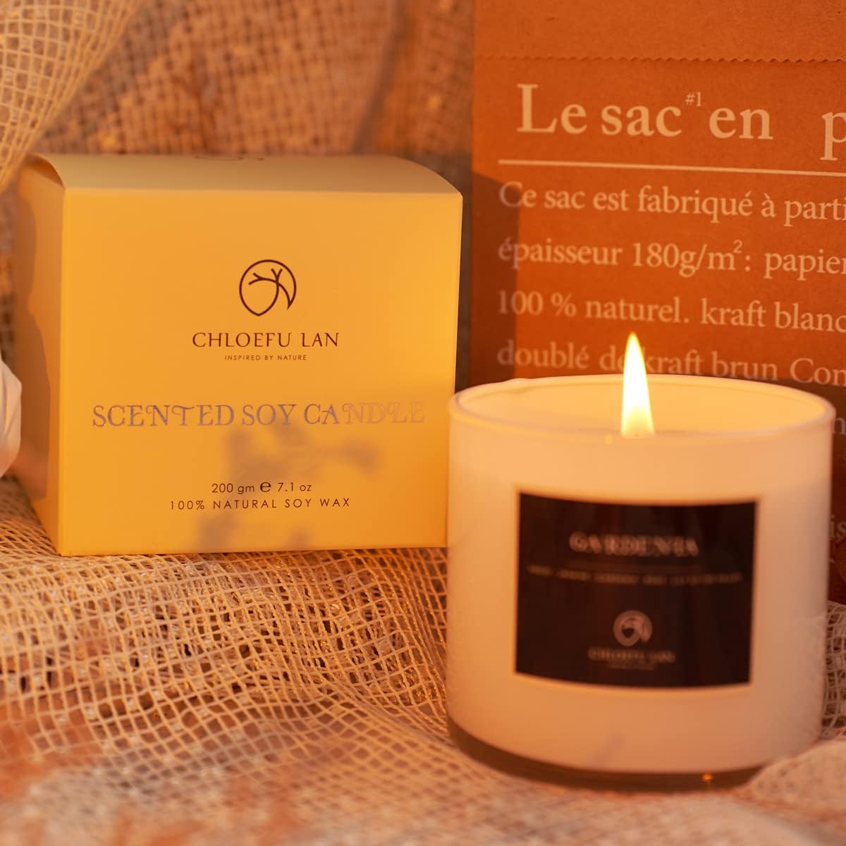 Soy Wax Luxe Beige Scented Candle - View 5